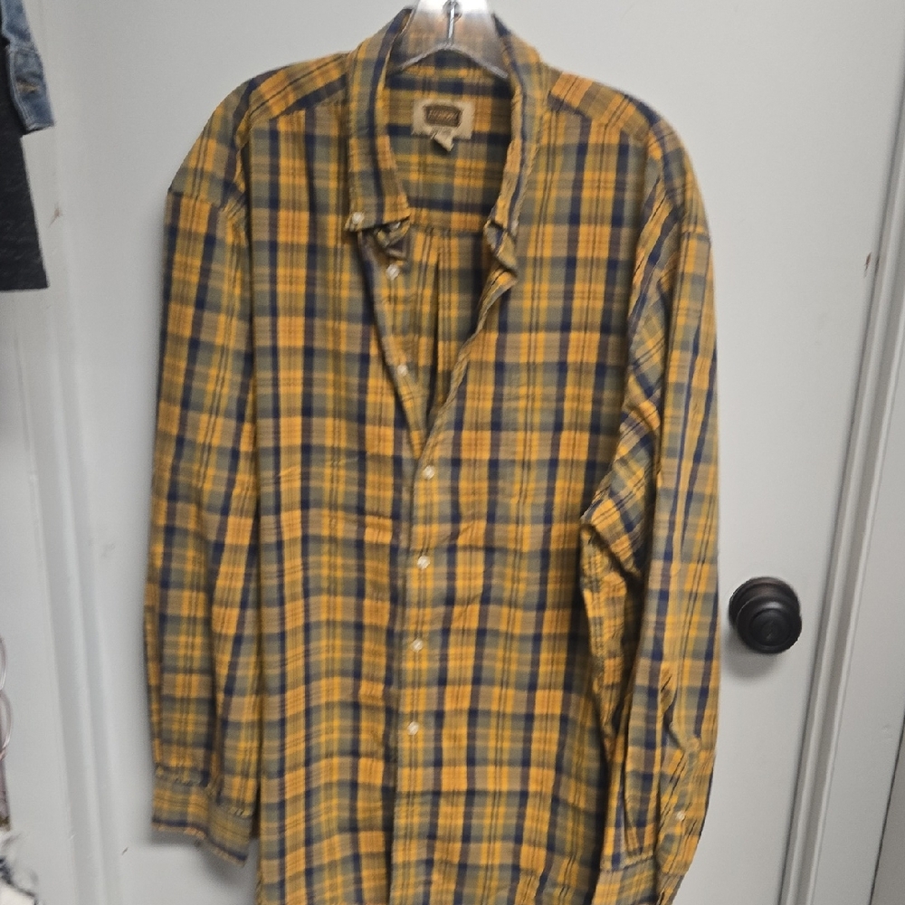 Foundry Men's Plaid Shirt in Yellow and Blue